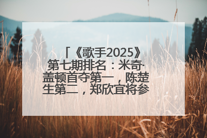《歌手2025》第七期排名：米奇·盖顿首夺第一，陈楚生第二，郑欣宜将参加下一轮张榜赛