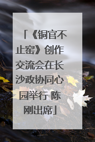 《铜官不止窑》创作交流会在长沙政协同心园举行 陈刚出席