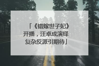 《错嫁世子妃》开播，汪卓成演绎复杂反派引期待