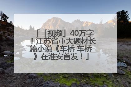 「视频」40万字！江苏省重大题材长篇小说《车桥 车桥》在淮安首发！