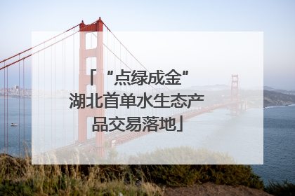 “点绿成金” 湖北首单水生态产品交易落地