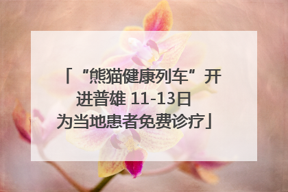 “熊猫健康列车”开进普雄 11-13日为当地患者免费诊疗