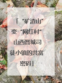 “矿渣山”变“网红村” 山西晋城司徒小镇的共富密码