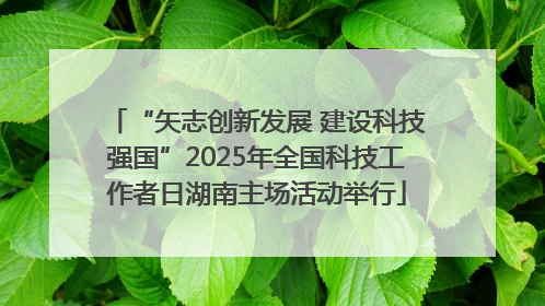“矢志创新发展 建设科技强国”2025年全国科技工作者日湖南主场活动举行