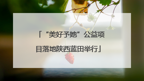 “美好予她”公益项目落地陕西蓝田举行