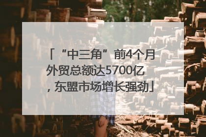 “中三角”前4个月外贸总额达5700亿，东盟市场增长强劲