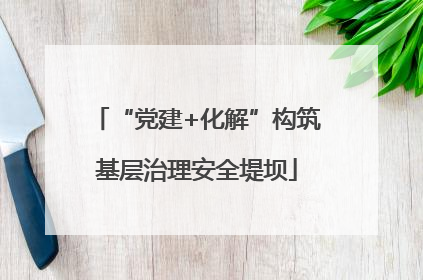 “党建+化解”构筑基层治理安全堤坝