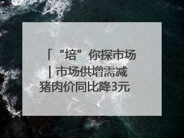 “培”你探市场｜市场供增需减 猪肉价同比降3元 未来40天便宜猪肉敞开吃