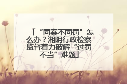 “同案不同罚”怎么办？湘阴行政检察监督着力破解“过罚不当”难题