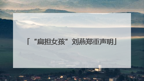 “扁担女孩”刘燕郑重声明