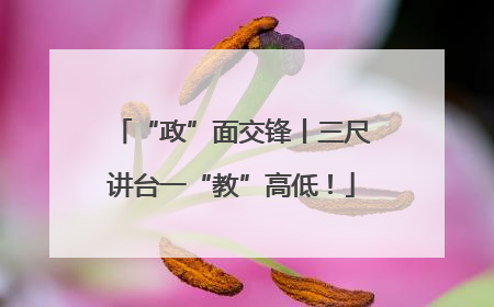 “政”面交锋丨三尺讲台一“教”高低！