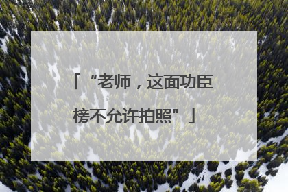 “老师，这面功臣榜不允许拍照”