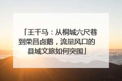 王千马：从桐城六尺巷到荣昌卤鹅，流量风口的县域文旅如何突围