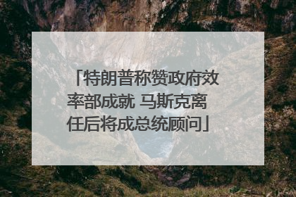特朗普称赞政府效率部成就 马斯克离任后将成总统顾问