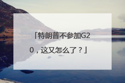 特朗普不参加G20，这又怎么了？