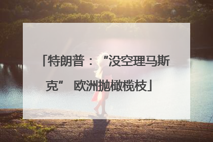 特朗普：“没空理马斯克” 欧洲抛橄榄枝