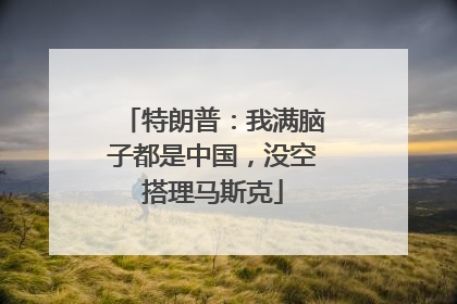 特朗普：我满脑子都是中国，没空搭理马斯克