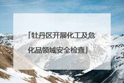 牡丹区开展化工及危化品领域安全检查