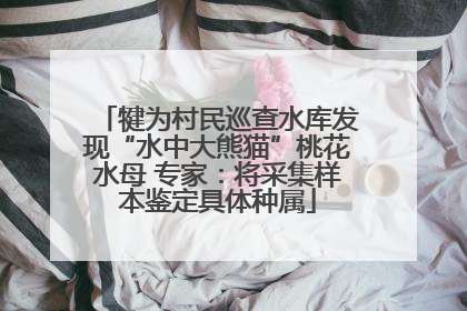 犍为村民巡查水库发现“水中大熊猫”桃花水母 专家：将采集样本鉴定具体种属