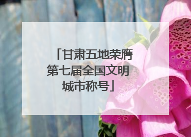 甘肃五地荣膺第七届全国文明城市称号