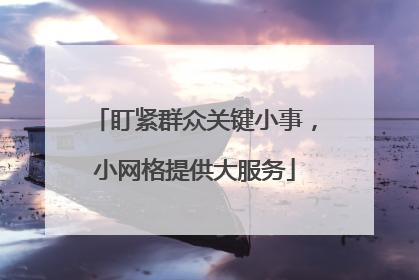 盯紧群众关键小事，小网格提供大服务