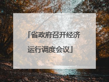 省政府召开经济运行调度会议