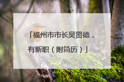 福州市市长吴贤德，有新职（附简历）