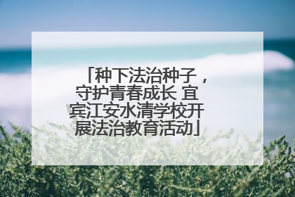 种下法治种子，守护青春成长 宜宾江安水清学校开展法治教育活动