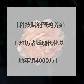 科技赋能蛋鸡养殖！潍坊诸城现代化基地年销4000万