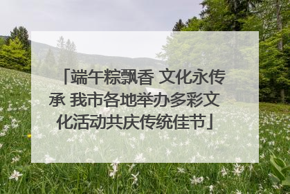 端午粽飘香 文化永传承 我市各地举办多彩文化活动共庆传统佳节