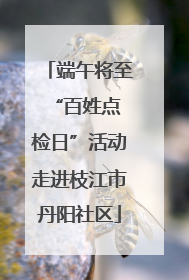 端午将至 “百姓点检日”活动走进枝江市丹阳社区
