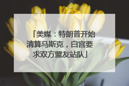 美媒：特朗普开始清算马斯克，白宫要求双方盟友站队