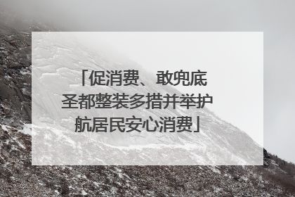 促消费、敢兜底 圣都整装多措并举护航居民安心消费