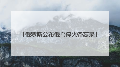 俄罗斯公布俄乌停火备忘录