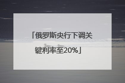 俄罗斯央行下调关键利率至20%