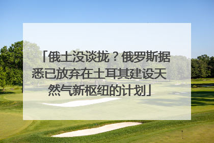 俄土没谈拢？俄罗斯据悉已放弃在土耳其建设天然气新枢纽的计划