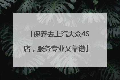 保养去上汽大众4S店，服务专业又靠谱