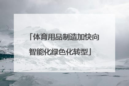 体育用品制造加快向智能化绿色化转型