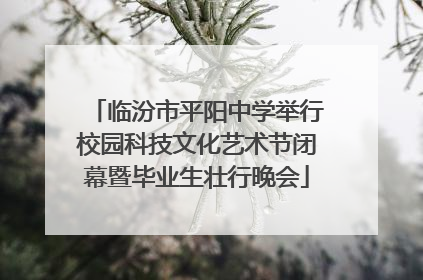 临汾市平阳中学举行校园科技文化艺术节闭幕暨毕业生壮行晚会