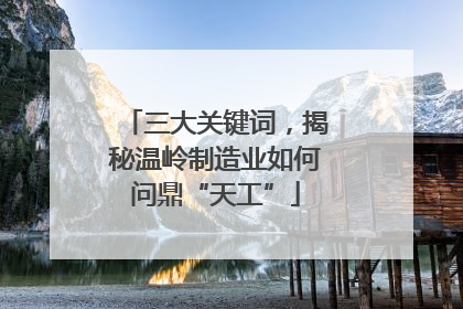 三大关键词，揭秘温岭制造业如何问鼎“天工”