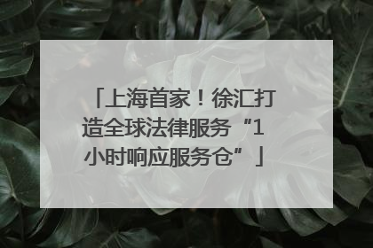上海首家！徐汇打造全球法律服务“1小时响应服务仓”