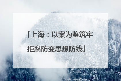 上海：以案为鉴筑牢拒腐防变思想防线