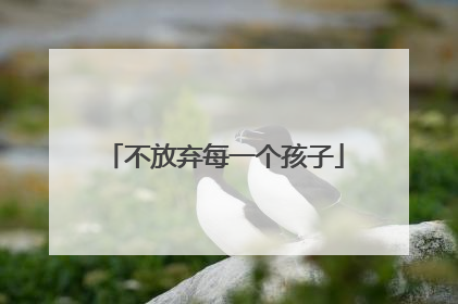 不放弃每一个孩子