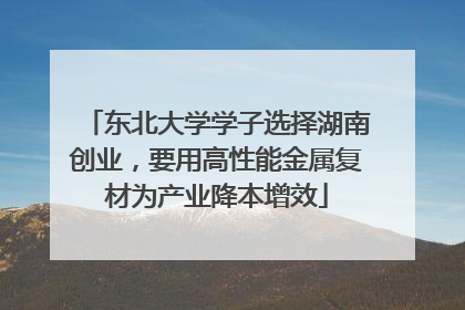 东北大学学子选择湖南创业，要用高性能金属复材为产业降本增效