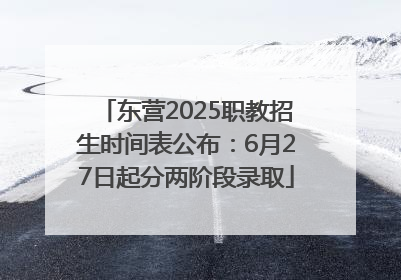 东营2025职教招生时间表公布：6月27日起分两阶段录取