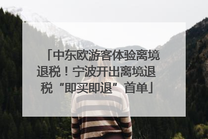 中东欧游客体验离境退税！宁波开出离境退税“即买即退”首单