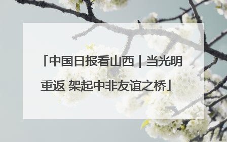 中国日报看山西｜当光明重返 架起中非友谊之桥
