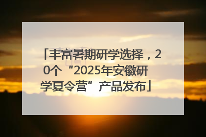 丰富暑期研学选择，20个“2025年安徽研学夏令营”产品发布