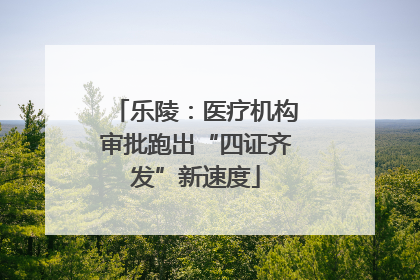 乐陵：医疗机构审批跑出“四证齐发”新速度