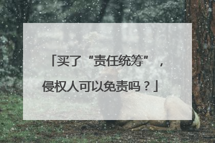 买了“责任统筹”，侵权人可以免责吗？
